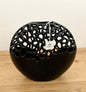 Gilde moderne Aluminium Vase OSAKA NEU Schwarz Korallen Design  27 cm Hoch