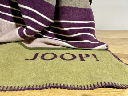 JOOP! Kuschel Wohndecke LINES Beere Rosa Beige Grün 150x200cm