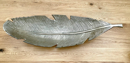 Casablanca moderne Blattschale NOSTRO NEU Aluminium Gold Relief 64cm Lang