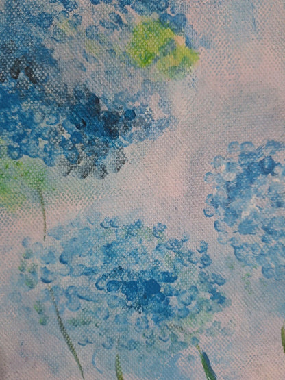 Gemälde Pusteblume Abstrakt NEU Türkis Rosa Maigrün 40x40 cm