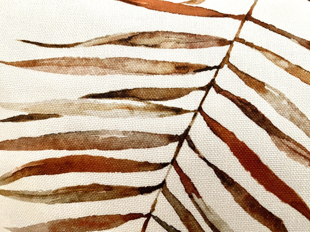 Sprügel moderne Kissenhülle NEU Digitaldruck Blattdesign Natur Braun 50x50cm