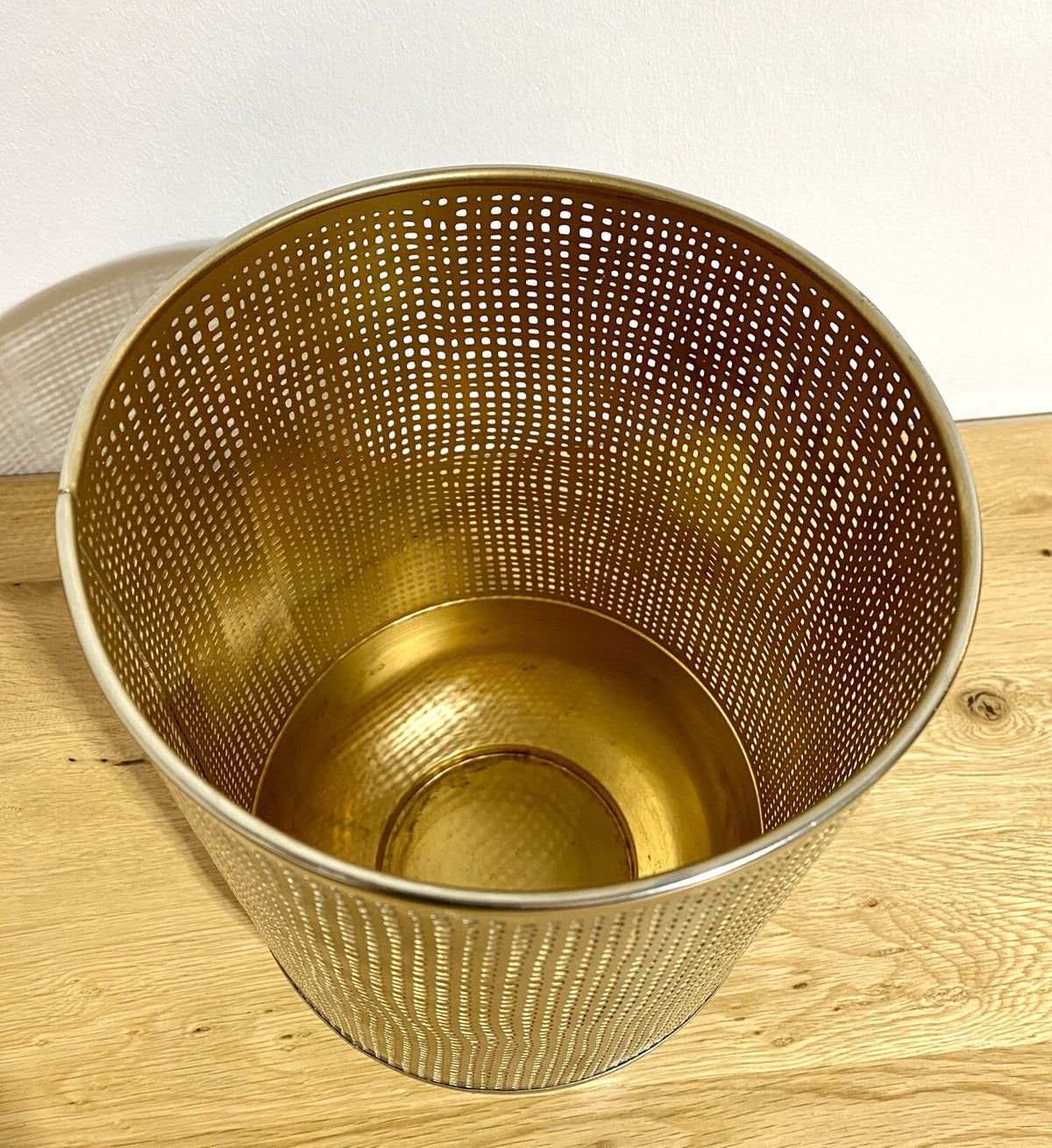 Fink Metall Windlicht MAURA Vernickelt Neu Lochmuster Silber Gold 30 cm Hoch