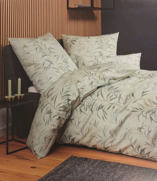 Janine Mako-Satin Bettwäsche Milano NEU Bambus Salbei Grün Olive 135x200cm