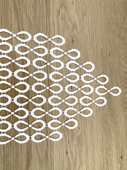 Otto Dotzauer Edeles Tischband NEU Schleifedesign Plauener Spitze Ecru 20x140 cm
