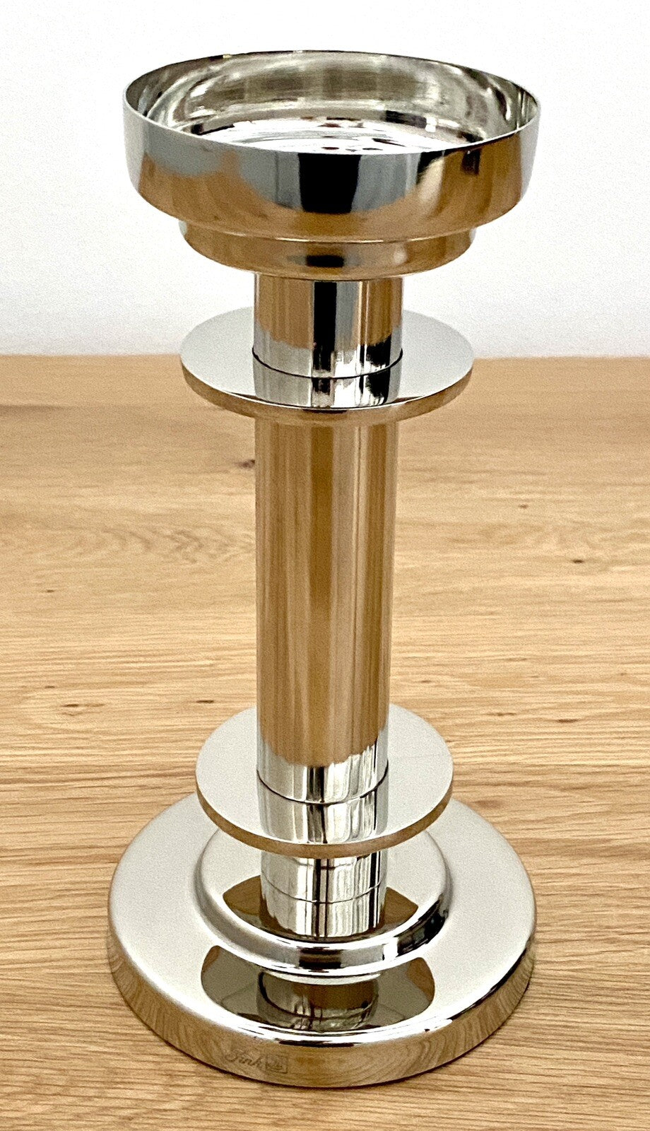 Fink moderner Kerzenleuchter RICARDO NEU Vernickelt 21 cm Hoch