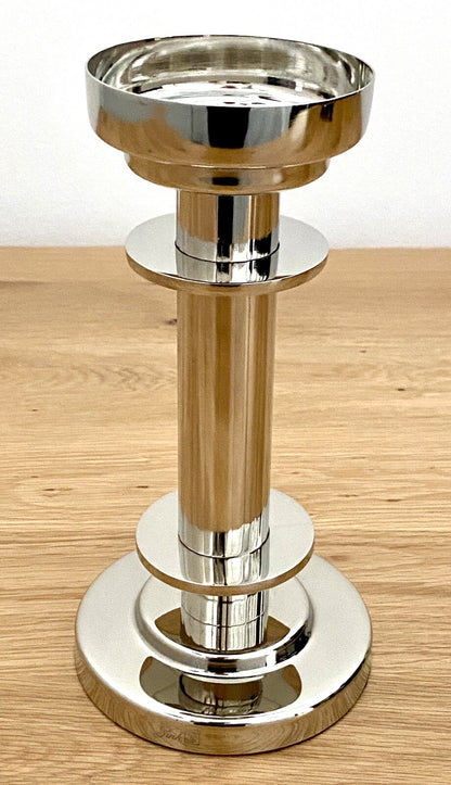 Fink moderner Kerzenleuchter RICARDO NEU Vernickelt 21 cm Hoch