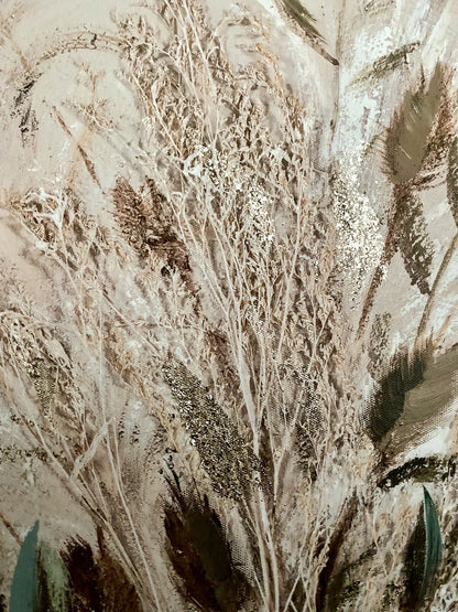 Gilde chices Gemälde „Blumenstrauß“ NEU Natur Braun Salbei Gold 90x120 cm