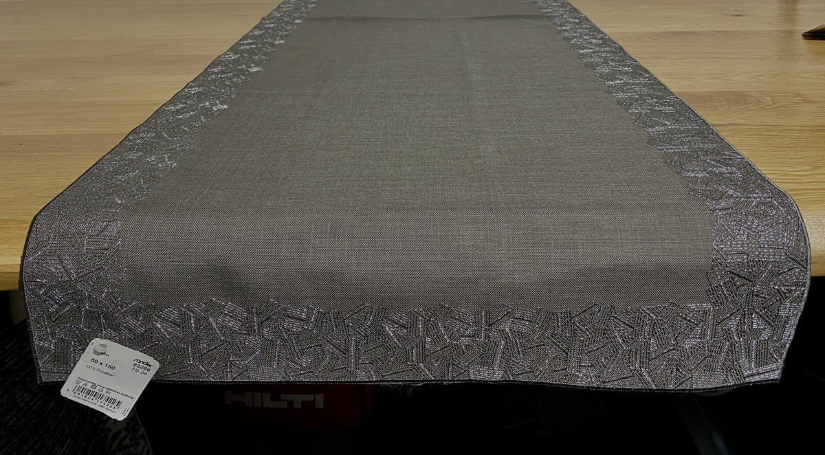 Sander Festlicher Läufer ILLUSION Bestickt Grau Silber 50x150cm