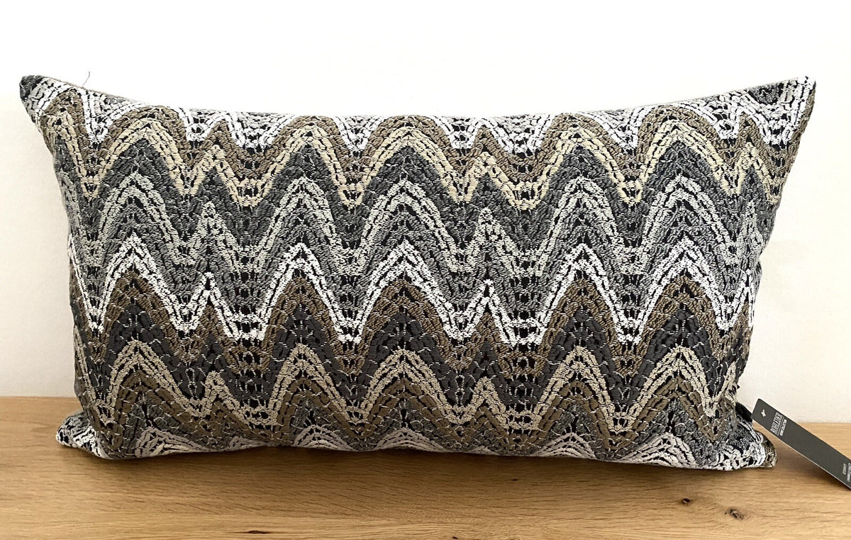 Rohleder moderne Jaquard Kissenhülle OLA Neutral NEU Grau Beige Weiß 60x35cm