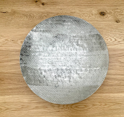 Casablanca moderne Aluminium Schale SINAR NEU Strukturiert Silber 32cm Rund