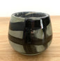 Fink modernes Glas Windlicht MARLY NEU Salbei-Schwarz 9,5 cm Hoch