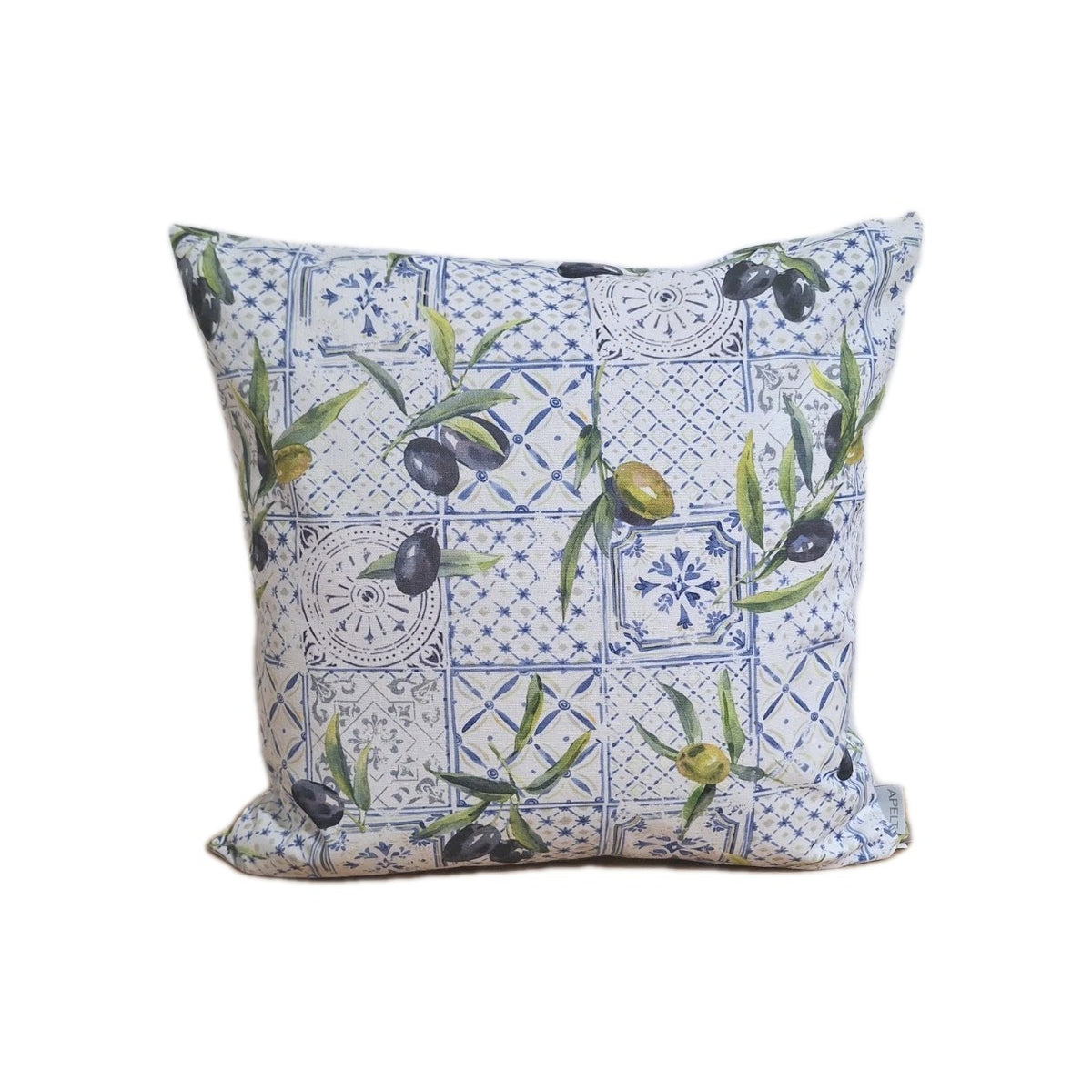 Apelt chice Kissenbezug Oliven Bedruckt Weiß Blau Grün 49x49 cm  Restbestand