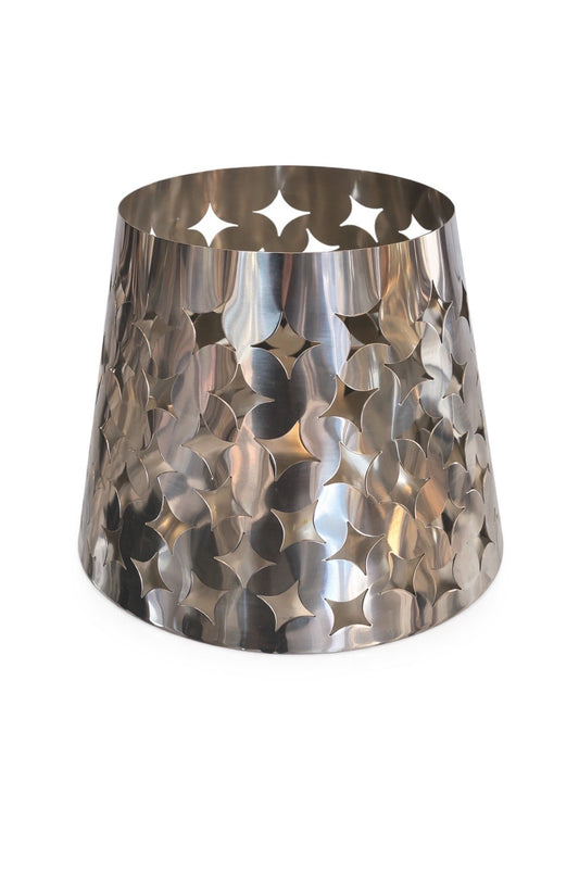 Fink Edelstahl Windlicht LUMA Neu Rauten Design Silber 19 cm Hoch