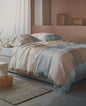 Irisette Mako-Satin Bettwäsche NEU Streifen Blau Rost Türkis 135x200 cm