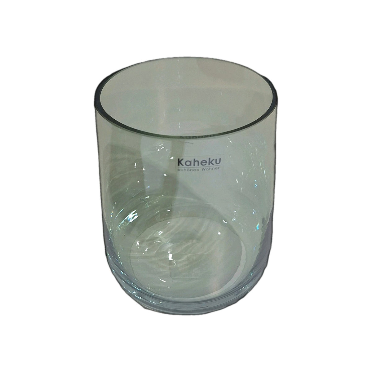 Kaheku Glas Windlicht LUNDBY Neu Lüster Grün Kübelform 15cm Hoch