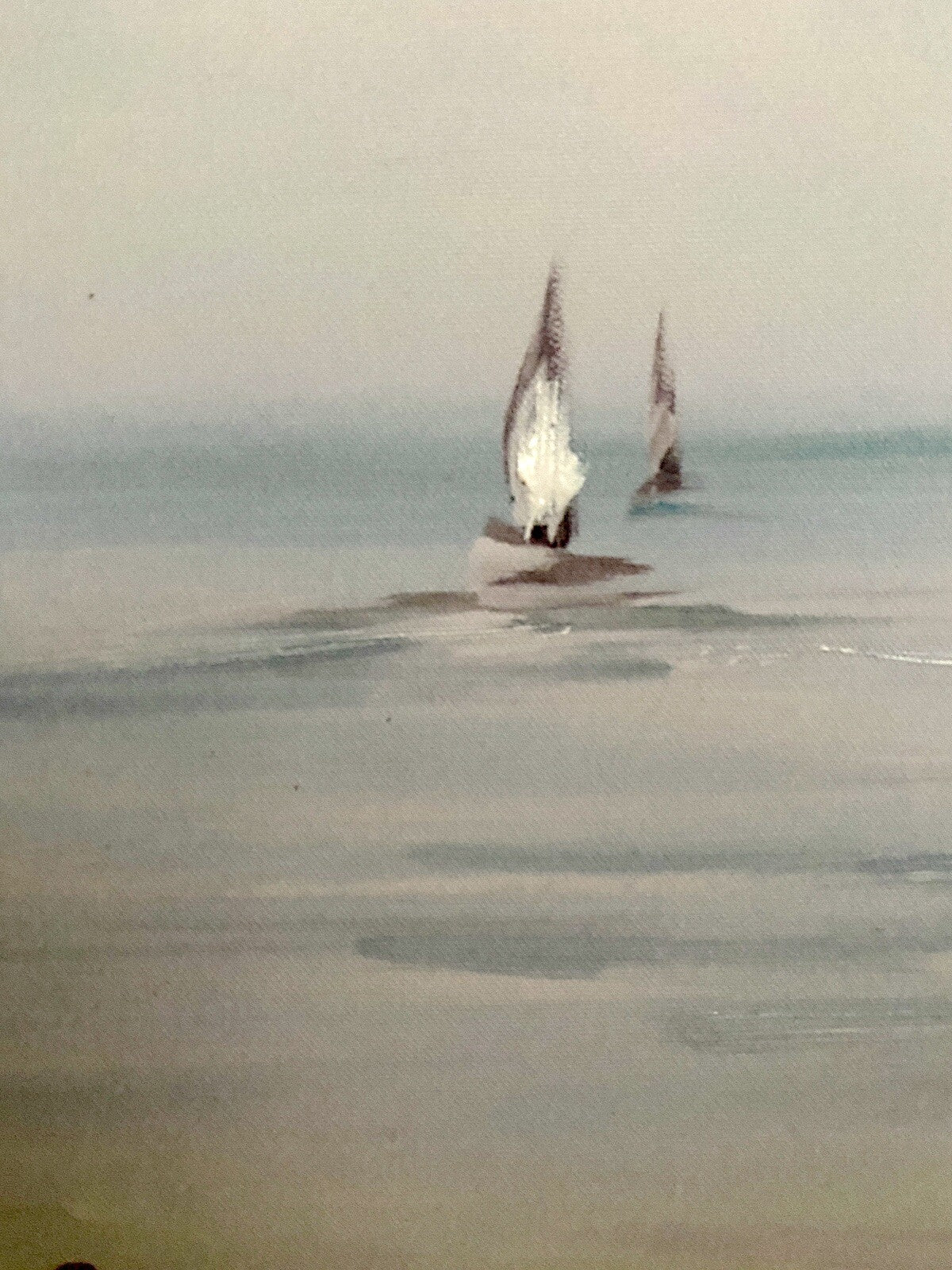 Gilde chices Gemälde „Lila Mohnfeld am Strand“ NEU Blau Lila Grün 60x60cm