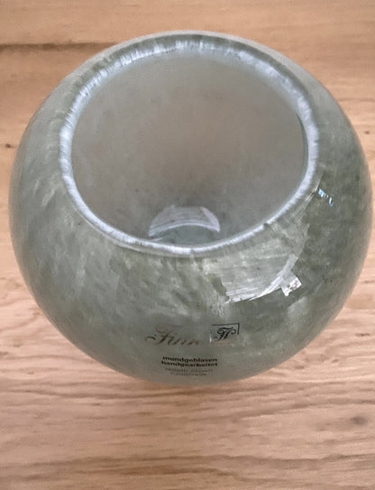 Fink  moderne Glas Vase LESLY NEU Salbei 14 cm Hoch