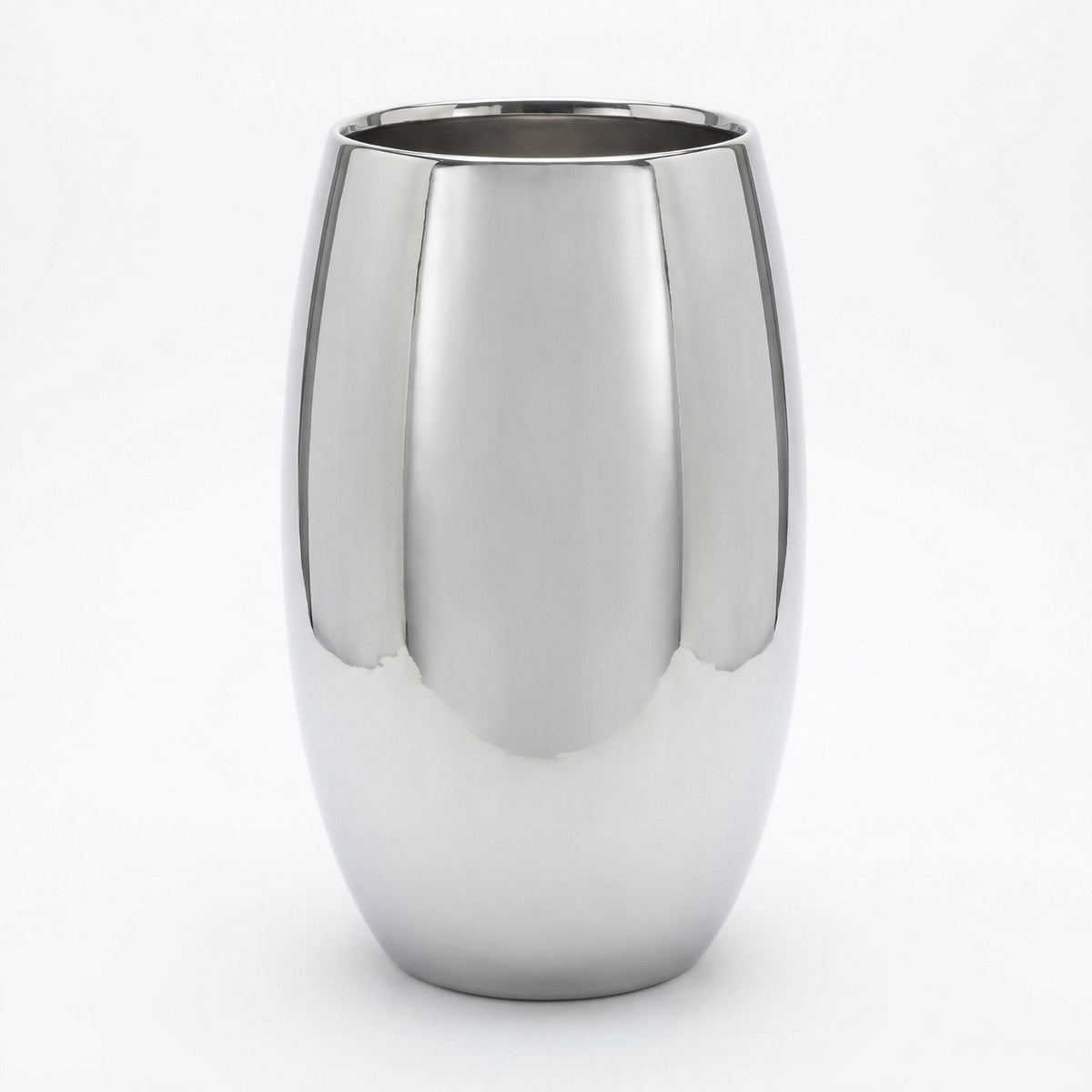 Fink Edelstahl Vase AFRICA Neu vernickelt Rund Hochglanz Silber 40 cm Hoch