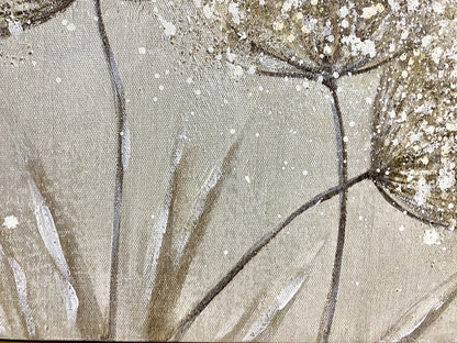 Casablanca Gemälde Pusteblume NEU Grau Creme Natur 30x30cm