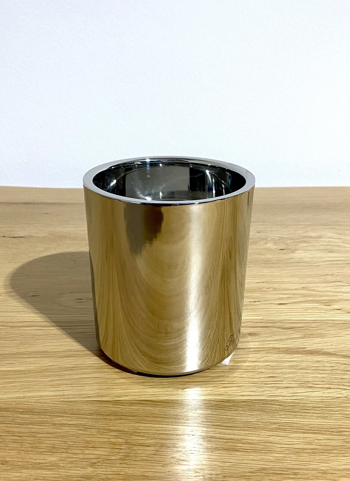 Fink moderner Edelstahl Stumpenhalter SOBRIO NEU Poliert 11 cm Hoch