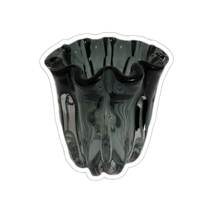 Formano Glas Teelichthalter NEU Grau mit Wellenrand 16,5 cm Hoch