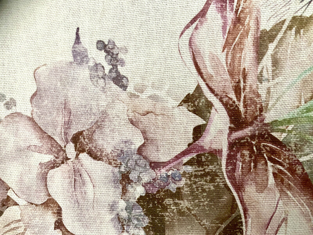 Sprügel moderner Tischläufer  Blätter abstrakt NEU bedruckt Rosa Ecru  50x150cm
