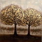 Gilde chices Gemälde „Baumpaar“ NEU Natur Braun Beige Gold 100x100cm