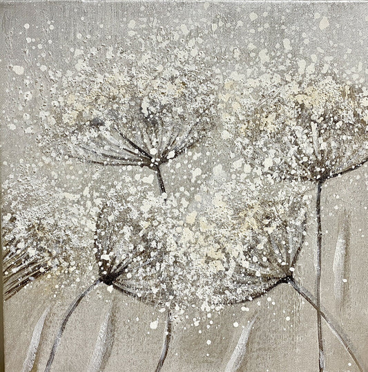 Casablanca Gemälde Pusteblume NEU Grau Creme Natur 30x30cm
