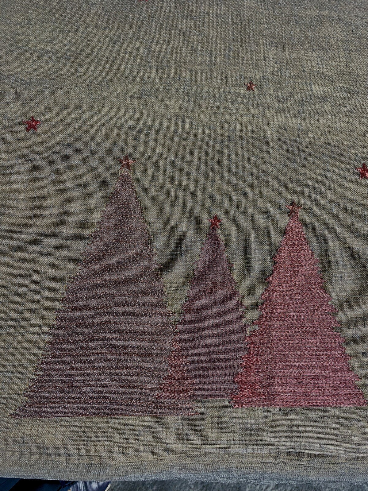 Sander Weihnachts-Läufer Halbtransparent TREES OF GOlD Grau Rot 50x140cm