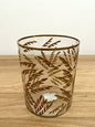 Am Design chices Teelichtglas geschliffen NEU Blattmotiv Klar Gold 16 cm Hoch