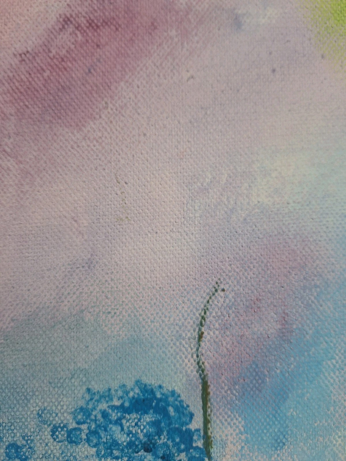 Gemälde Pusteblume Abstrakt NEU Türkis Rosa Maigrün 40x40 cm