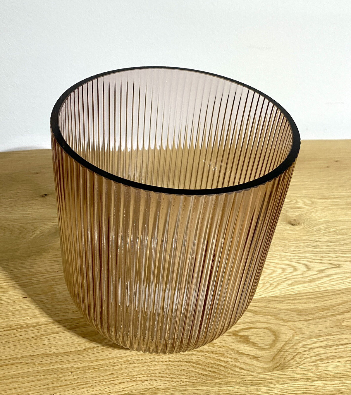 Kaheku  modernes Glas Windlicht Relax NEU Strukturmuster Rosa 24 cm Hoch