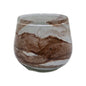 Fink Glas Windlicht MELLA Neu Weiß Braun 9, 5 cm Hoch