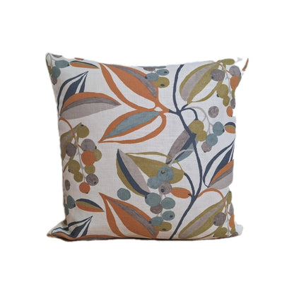 Sander Moderne Kissenhülle ELENOR NEU Floral Creme Oliv Rost Blau  50x50cm