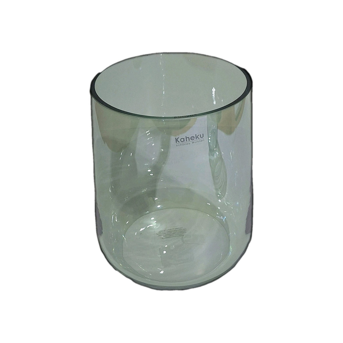 Kaheku Glas Windlicht LUNDBY Neu Lüster Grün Kübelform 15cm Hoch