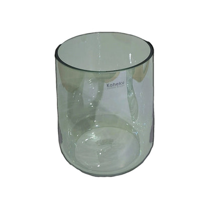 Kaheku Glas Windlicht LUNDBY Neu Lüster Grün Kübelform 15cm Hoch