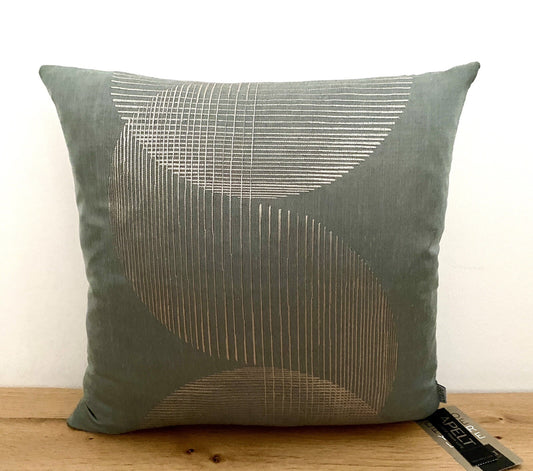 Apelt moderne Jaquard Kissenhülle NEU Grafisches Design Salbei Creme 49x49cm