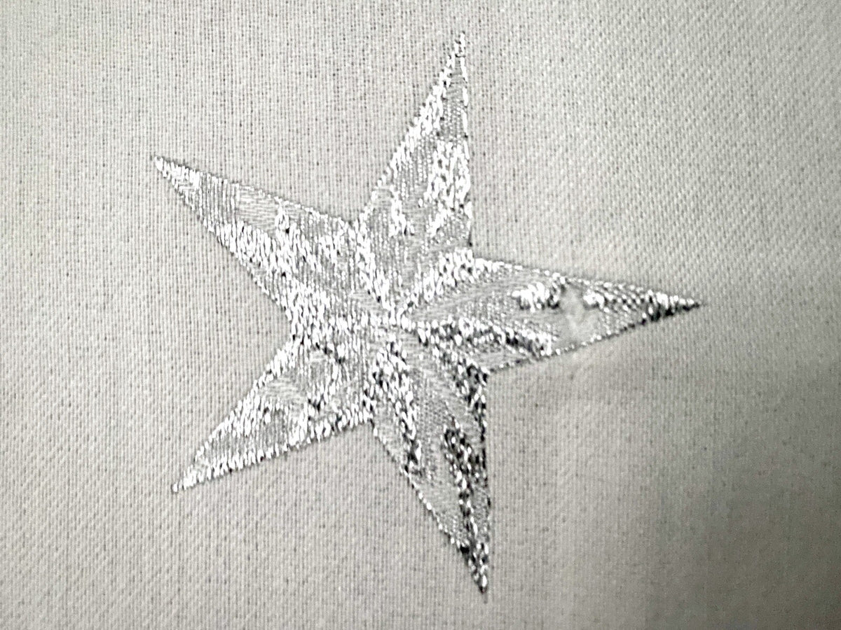 Apelt Jaquard Weihnachts-Tischband Sterne Weiß Silber  24x175 cm