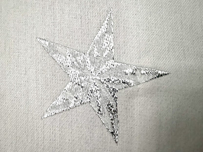 Apelt Jaquard Weihnachts-Tischband Sterne Weiß Silber  24x175 cm