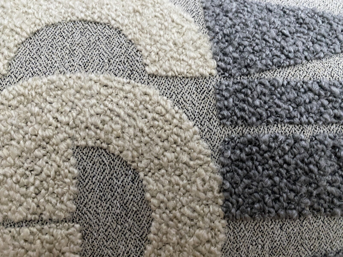 Rohleder moderne Jaquard Wende-Kissenhülle RUNE SUN NEU Gelb Creme Grau 60x35 cm