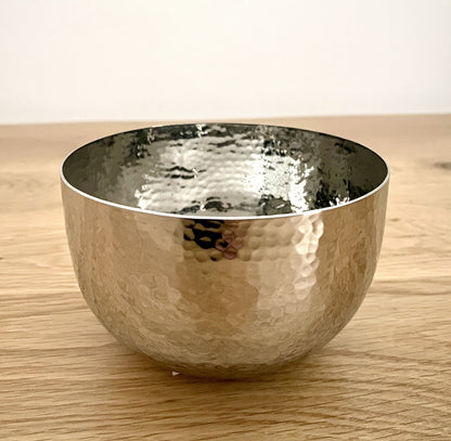 Fink chice Edelstahl Schale  Mirta NEU Silber gehämmert 7cm Hoch