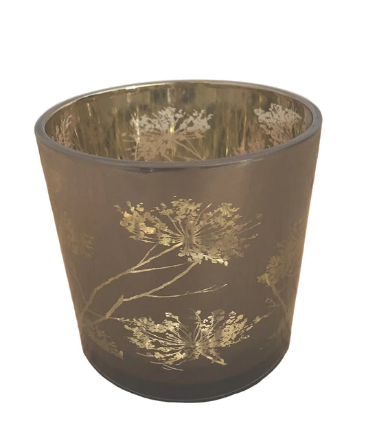 Formano chices Teelichtglas Pusteblume NEU Gold Taupe 11,5cm Hoch