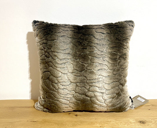 Apelt Kunstfell Kissenhülle NEU Struktur mit Farbverlauf Braun Taupe 46x46cm