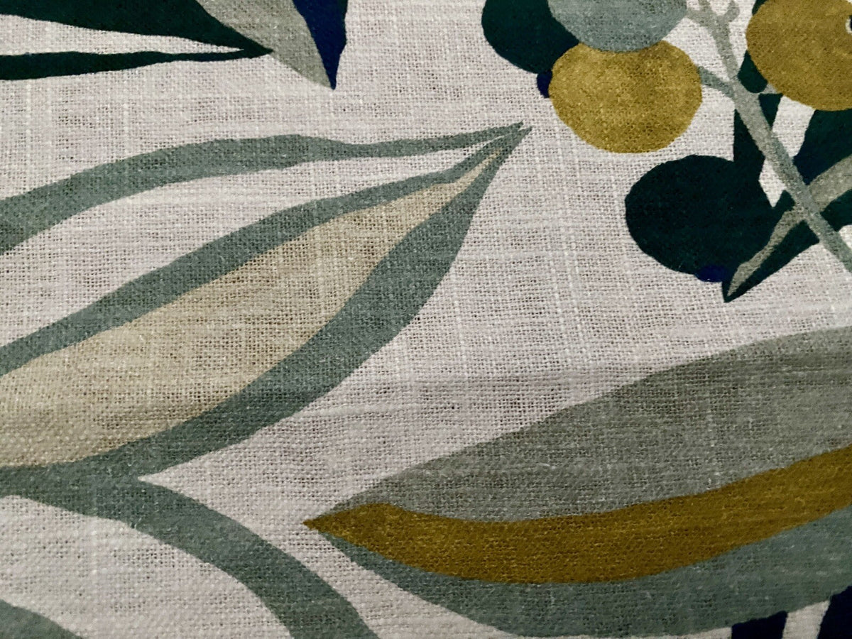 Sander chicer Tischläufer ELENOR NEU Bedruckt Senf Jade Blau Natur 50x140 cm