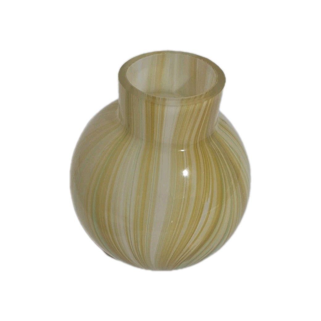 Formano  Glas Vase Stripes NEU Gelb Senf Grün 16 cm Hoch