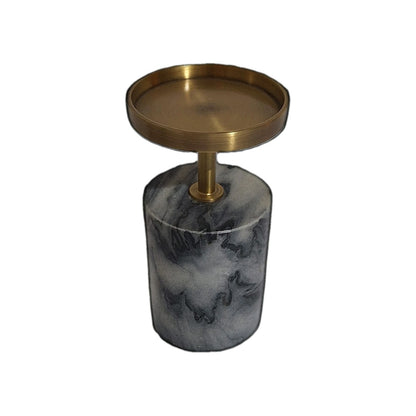 Kaheku Kerzenhalter LUND Neu Marmor Messing Grau Gold 15cm Hoch