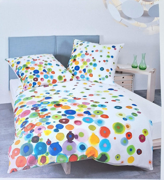 Janine Mako-Satin Bettwäsche NEU Modern Art Multicolour 155x220 cm