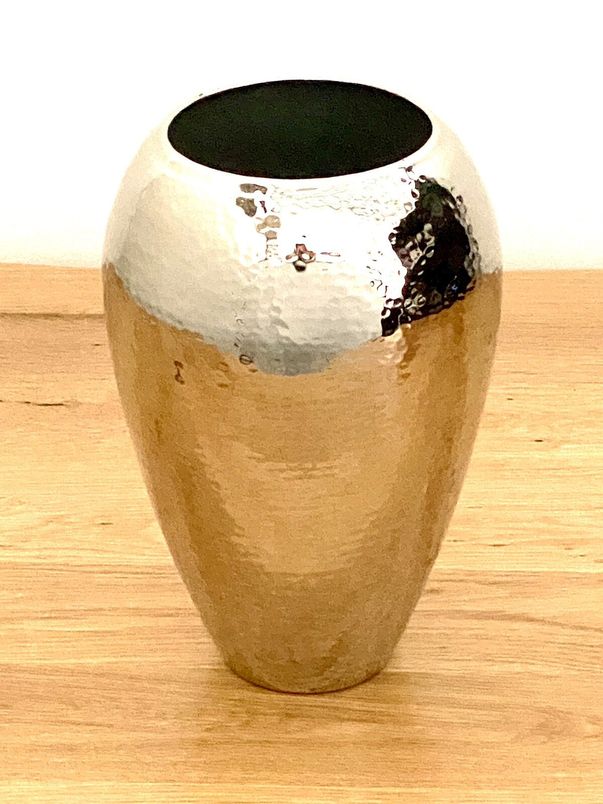 Fink  moderne Edelstahl Vase MALANA NEU Gehämmert Vernickelt 26 cm Hoch