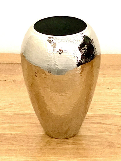 Fink  moderne Edelstahl Vase MALANA NEU Gehämmert Vernickelt 26 cm Hoch