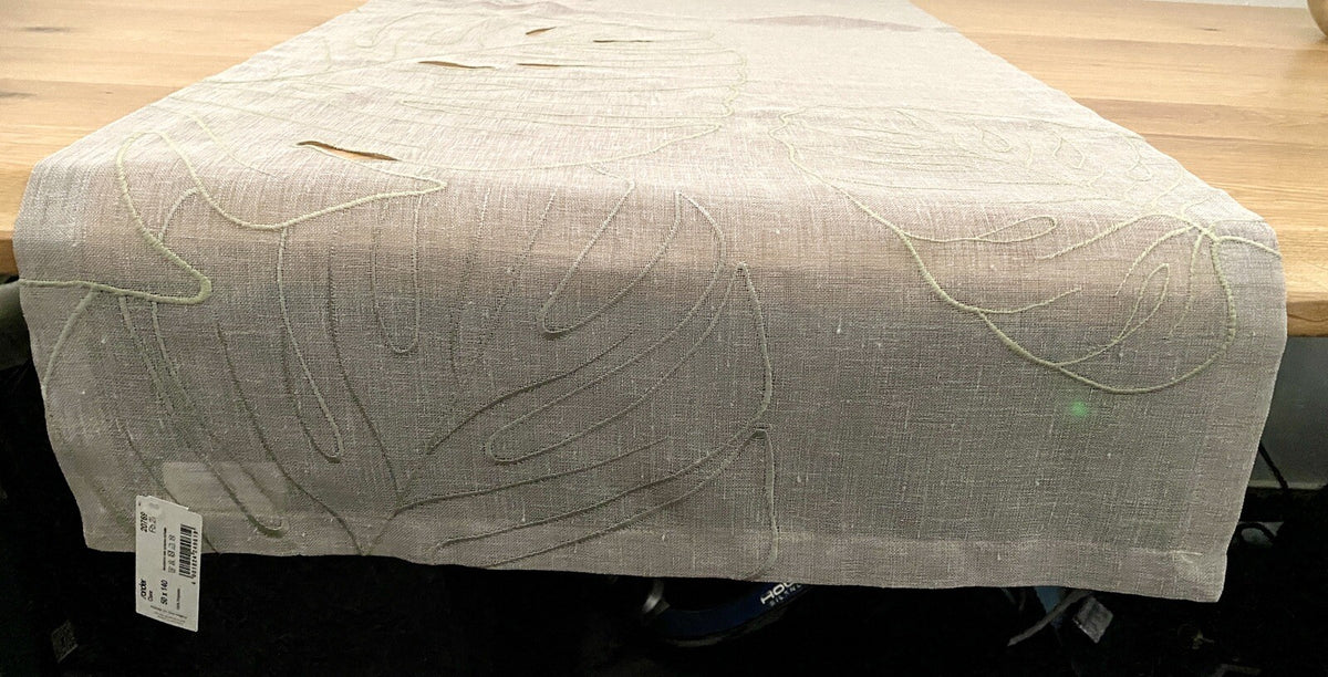Sander Halbtransparenter Tischläufer CLARA NEU bestickt Grau Grün  50x140cm
